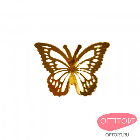 Бабочки из акрила для декора, золотые, 10 шт